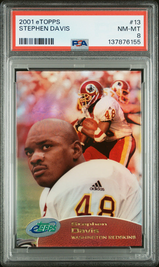 2001 Etopps #13 Stephen Davis 236 Print run PSA 8 SN 137876155