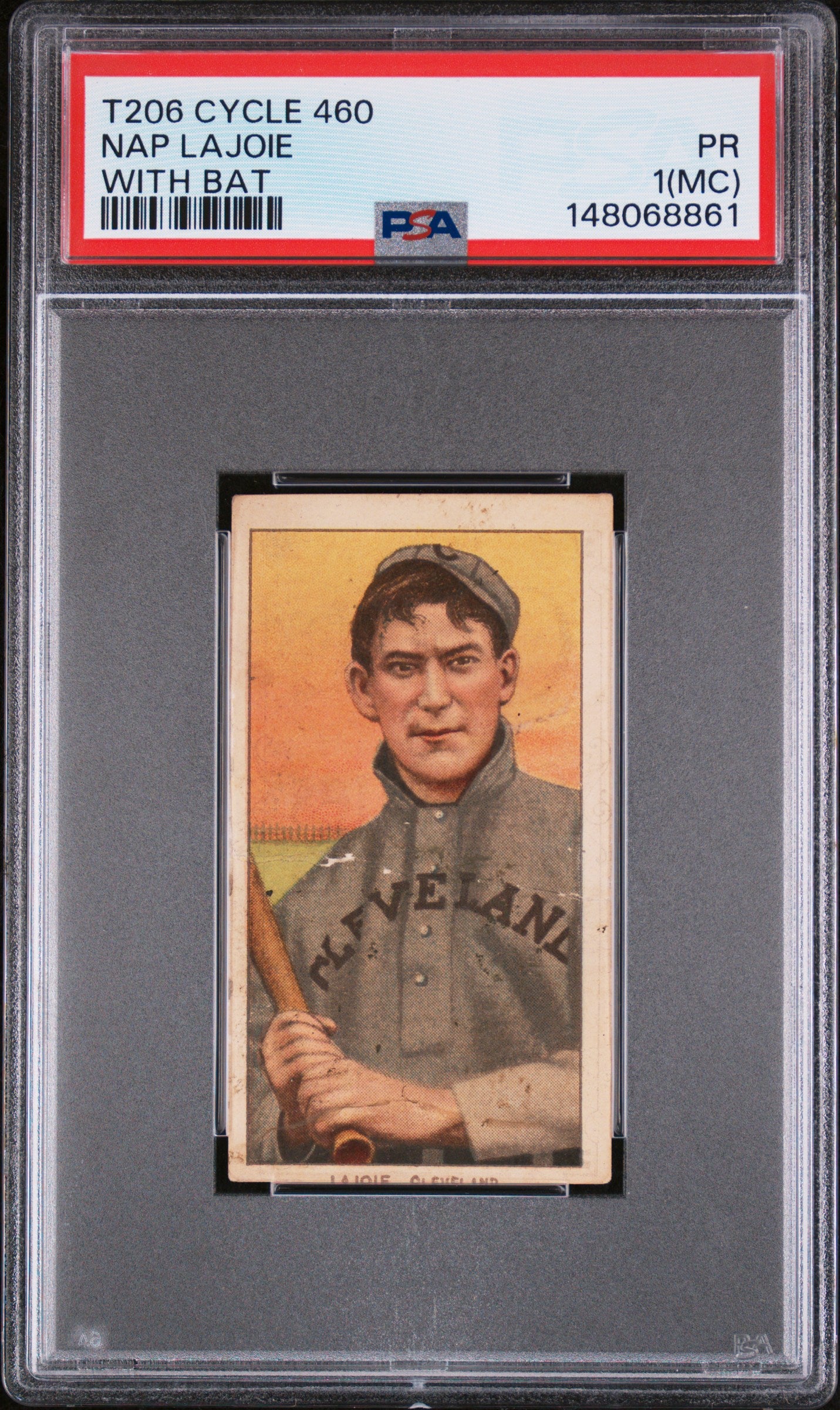 1909-11 T206 Cycle 460 # Nap Lajoie With Bat PSA 1 SN 148068861
