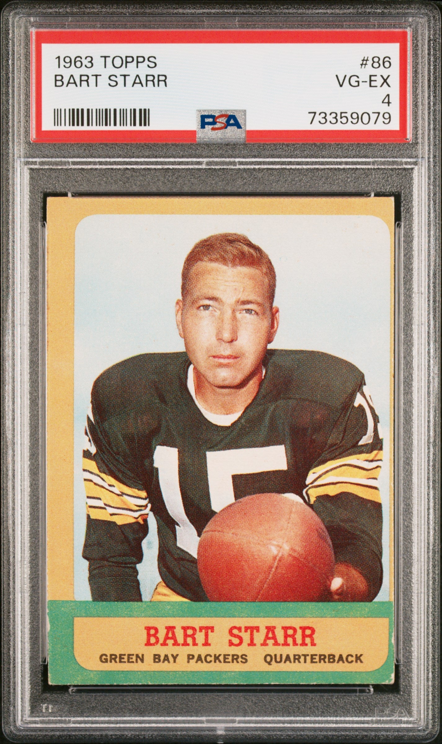 1963 Topps #86 Bart Starr PSA 4 SN 73359079