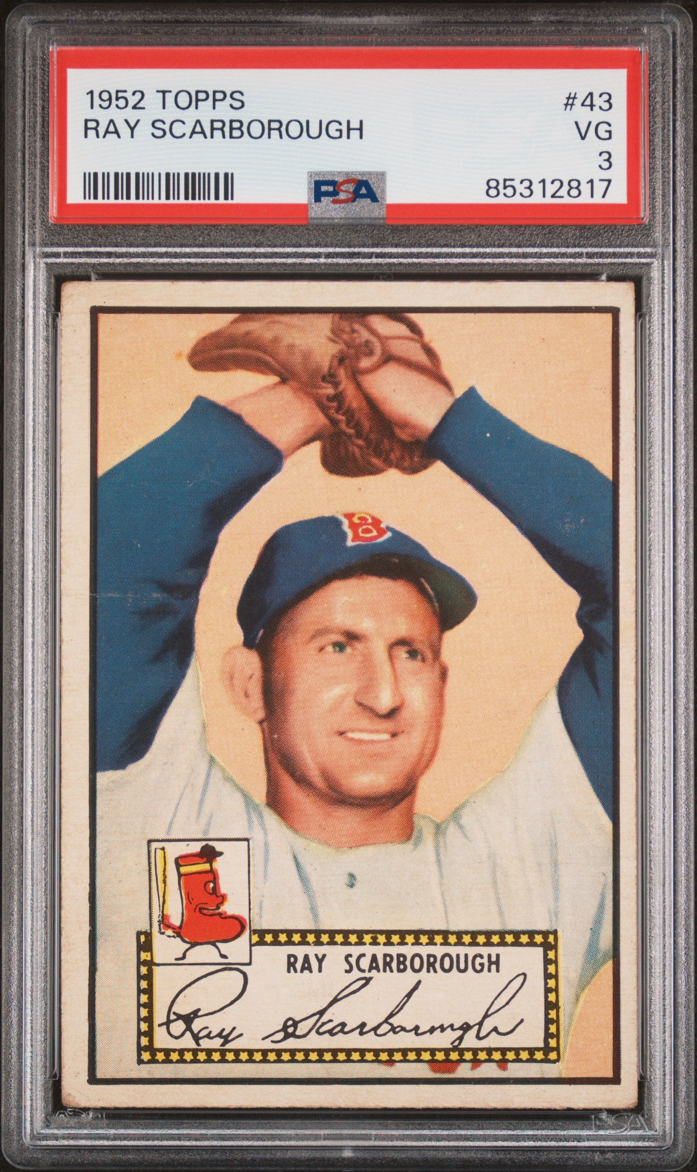 1952 Topps #43 Ray Scarborough PSA 3 SN 85312817