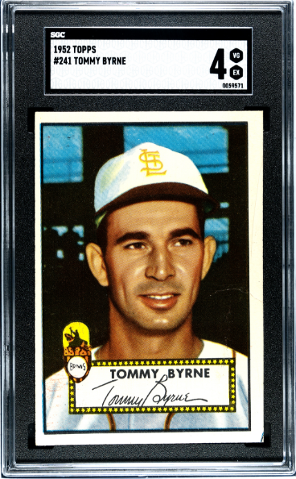 1952 Topps #241 Tommy Byrne SGC 4 SN 0059571