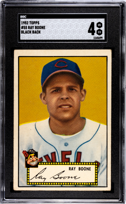 1952 Topps #55 Ray Boone Black Back SGC 4 SN 1145699