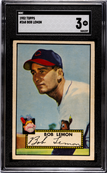 1952 Topps #268 Bob Lemon SGC 3 SN 3684239