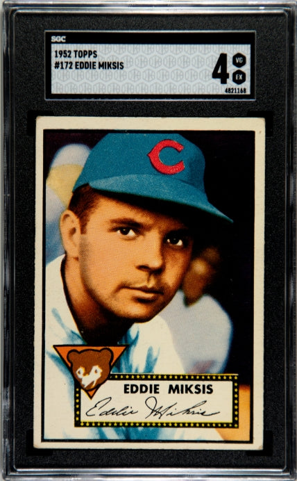 1952 Topps #172 Eddie Miksis SGC 4 SN 4821168