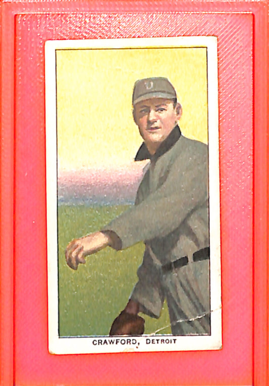 1909-11 T206 Sam Crawford Throwing SC Detroit Tigers G/VG HOF10010854