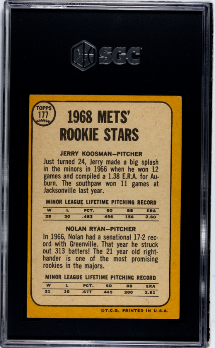 1968 Topps #177 Nolan Ryan SGC 4 SN 2960210