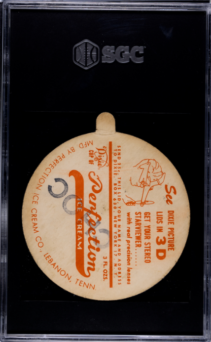 1954 Dixie Lids # Sid Gordon Perfection Ice Cream SGC 3 SN 4539891