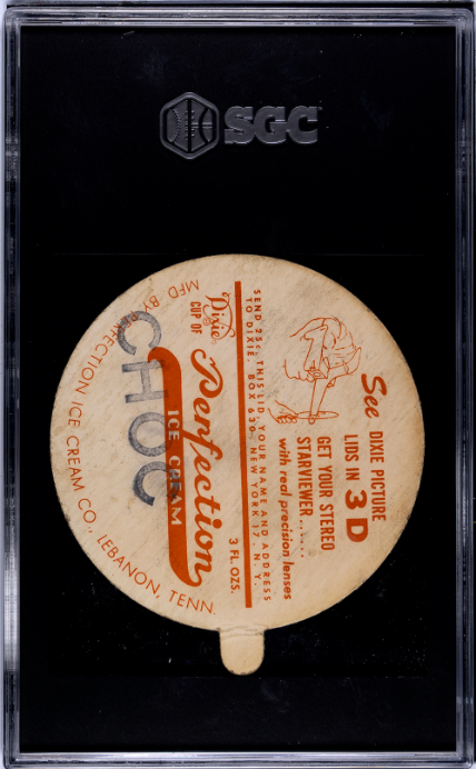 1954 Dixie Lids # Al Schoendienst Perfection Ice Cream SGC 2 SN 9444608