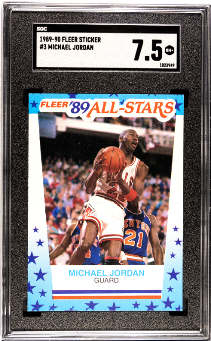 1989-90 Fleer Sticker #3 Michael Jordan SGC 7.5 SN 1023949