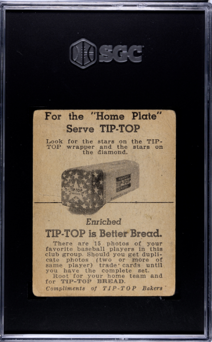 1947 Tip Top Bread # Bernard Creger SGC 1 SN 1734064