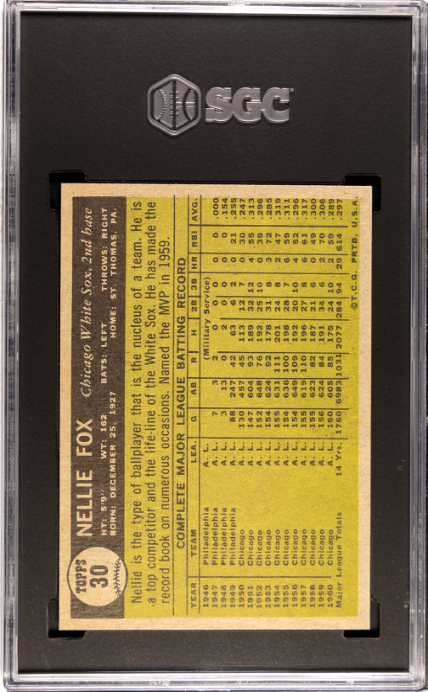 1961 Topps #30 Nellie Fox SGC 6 SN 1876112