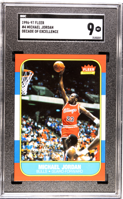 1996-97 Fleer #4 Michael Jordan Decade Of Excellence SGC 9 SN 2153237
