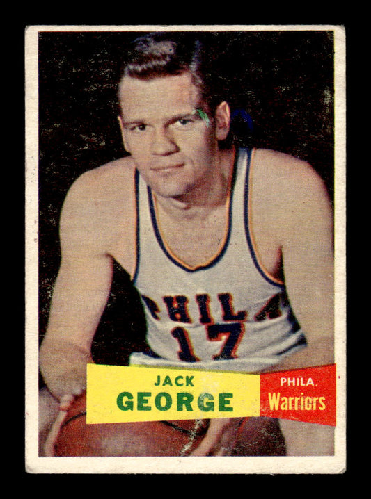 1957-58 Topps #67 Jack George Philadelphia Warriors VG HOF10010896