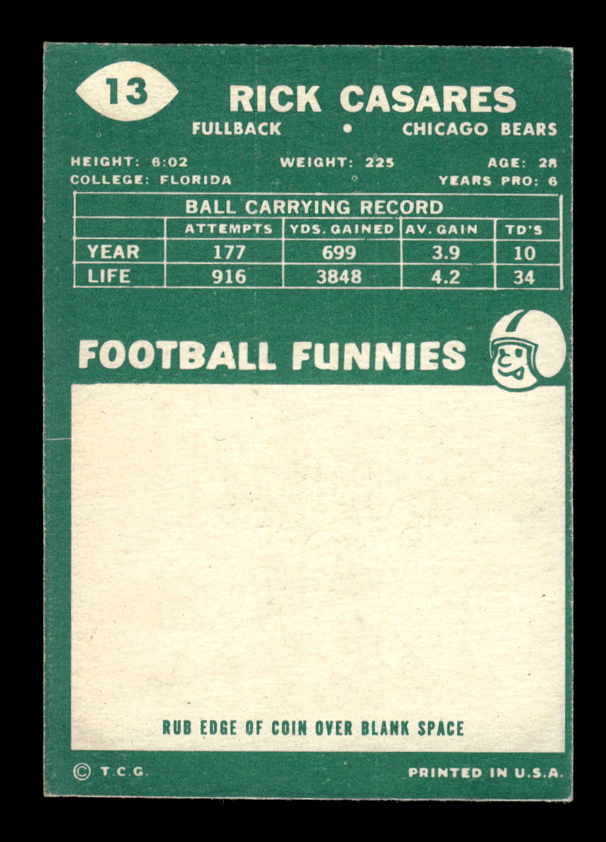 1960 Topps #13 Rick Casares Chicago Bears VGEX HOF10010910