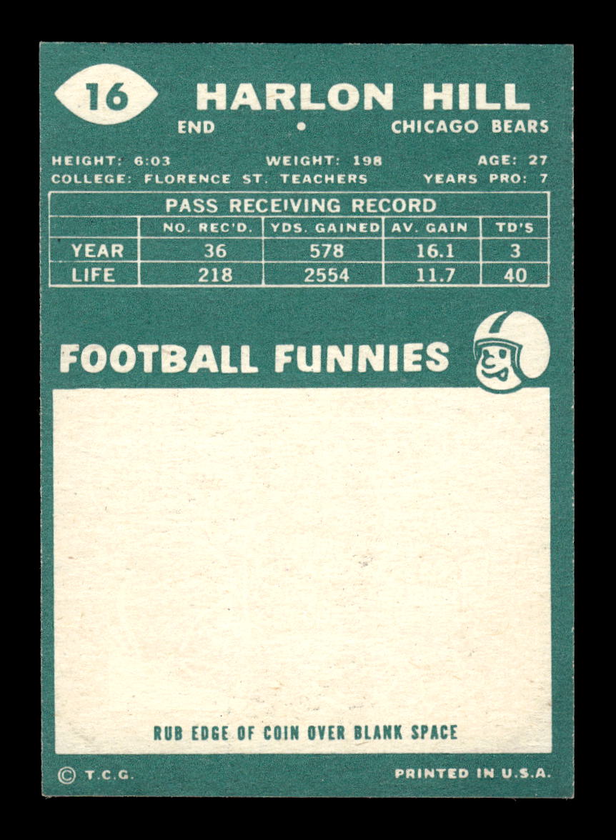 1960 Topps #16 Harlon Hill Chicago Bears VGEX HOF10010912