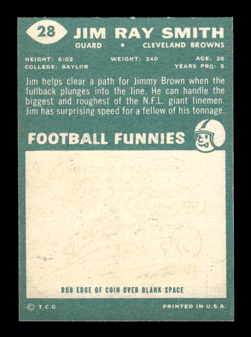 1960 Topps #28 Jim Ray Smith Cleveland Browns VGEX HOF10010915
