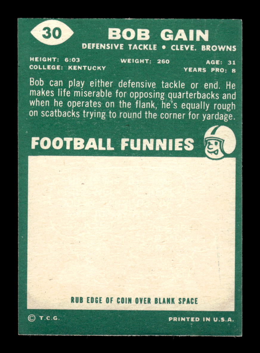 1960 Topps #30 Bob Gain Cleveland Browns VGEX HOF10010917