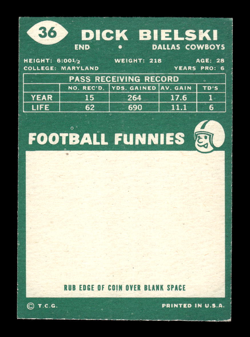 1960 Topps #36 Dick Bielski Dallas Cowboys VGEX HOF10010920