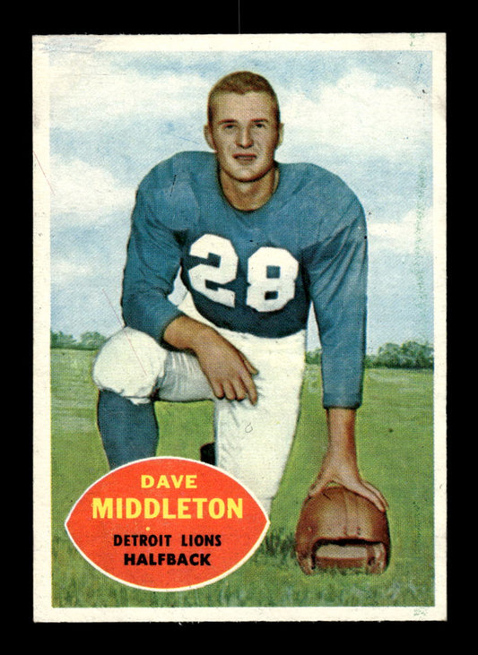 1960 Topps #43 Dave Middleton Detroit Lions VGEX HOF10010929