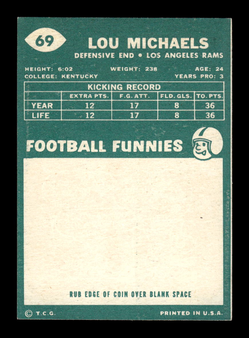 1960 Topps #69 Lou Michaels Los Angeles Rams VGEX HOF10010935