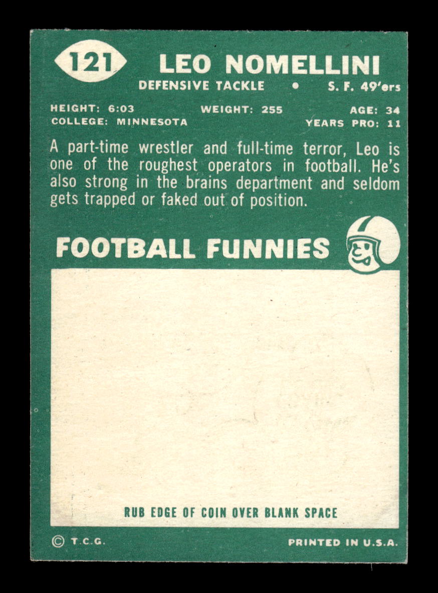 1960 Topps #121 Leo Nomellini San Francisco 49ers VGEX HOF10010960