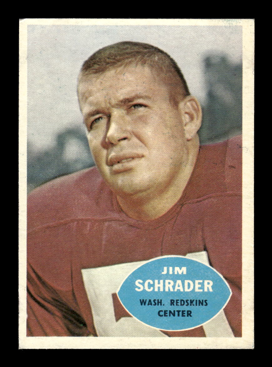 1960 Topps #128 Jim Schrader Washington Redskins VGEX HOF10010965