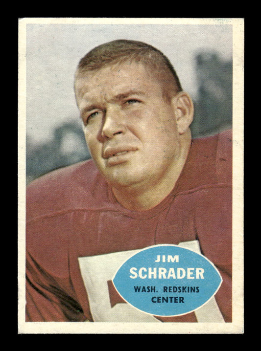 1960 Topps #128 Jim Schrader Washington Redskins VGEX HOF10010965