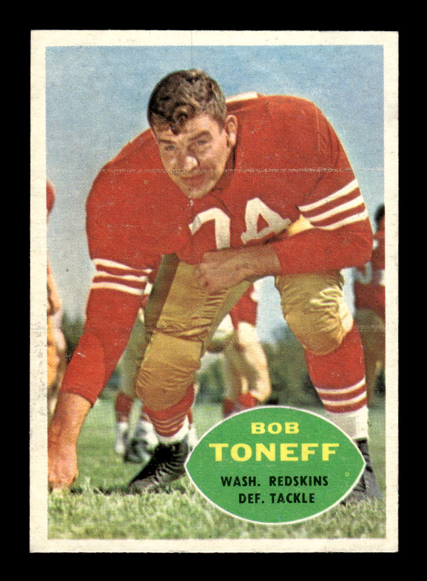 1960 Topps #131 Bob Toneff Washington Redskins VGEX HOF10010967