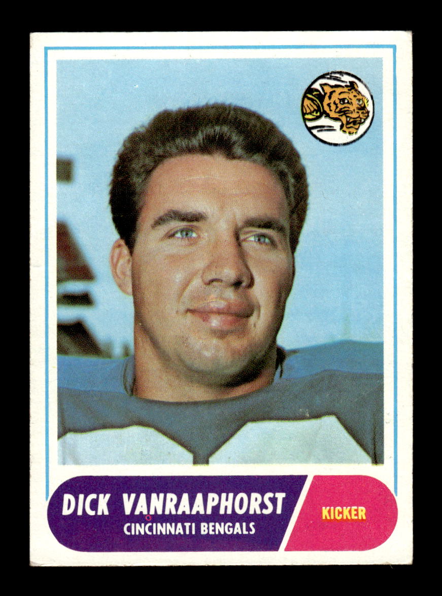 1968 Topps #70 Dick Van Raaphorst Cincinnati Bengals EX HOF10010973