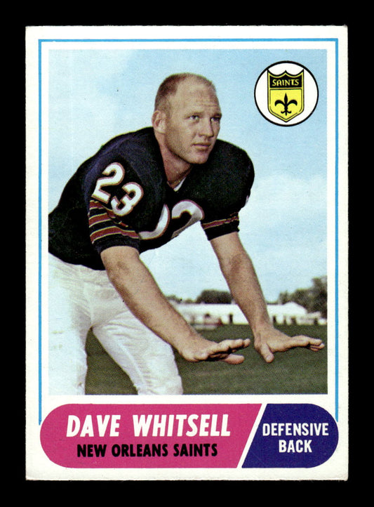 1968 Topps #82 Dave Whitsell New Orleans Saints EX HOF10010974