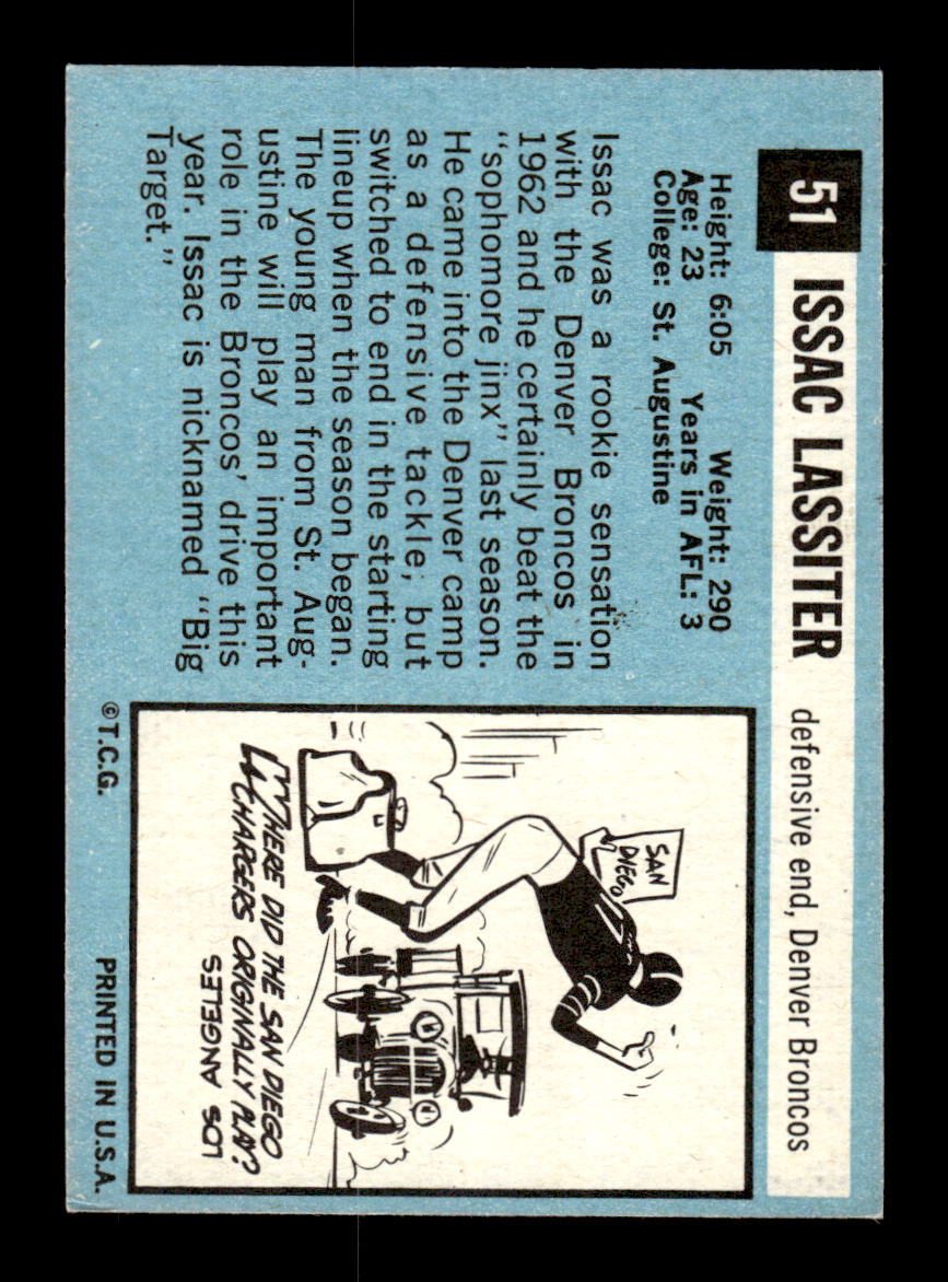 1964 Topps #51 Isaac Lassiter Denver Broncos EX HOF10010994