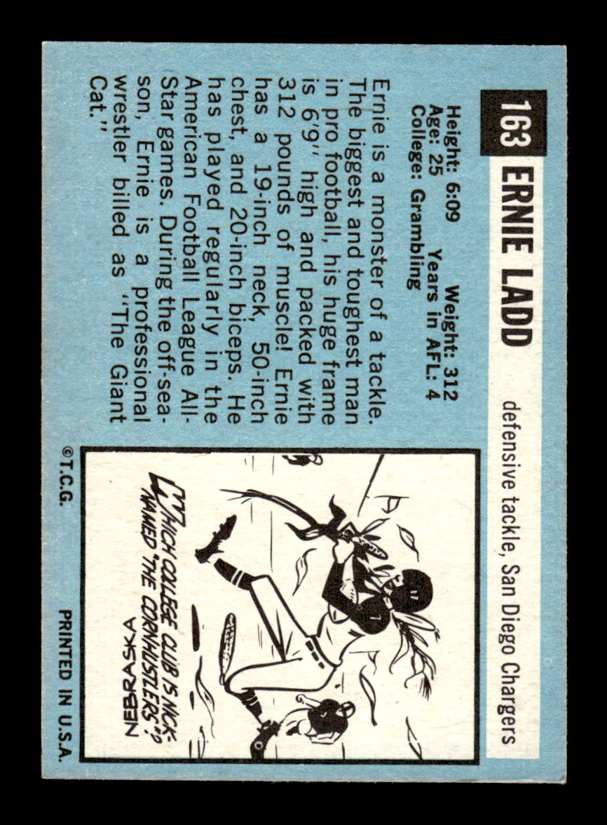 1964 Topps #163 Ernie Ladd San Diego Chargers EX HOF10011009