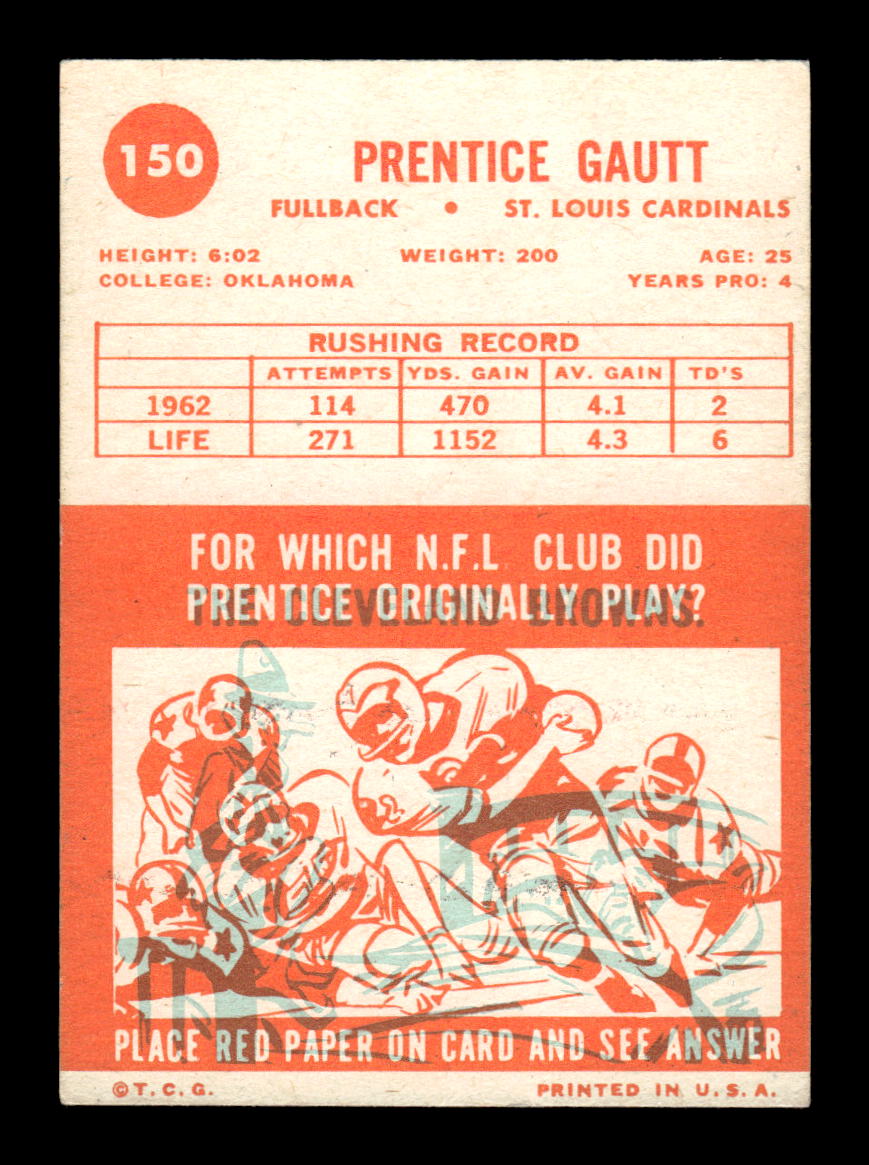 1963 Topps #150 Prentice Gautt St. Louis Cardinals EX HOF10011047