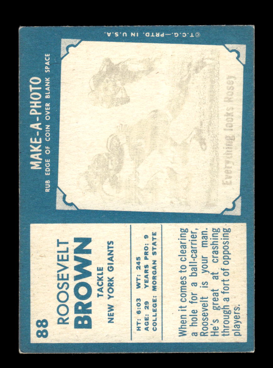 1961 Topps #88 Roosevelt Brown New York Giants Poor HOF10011075