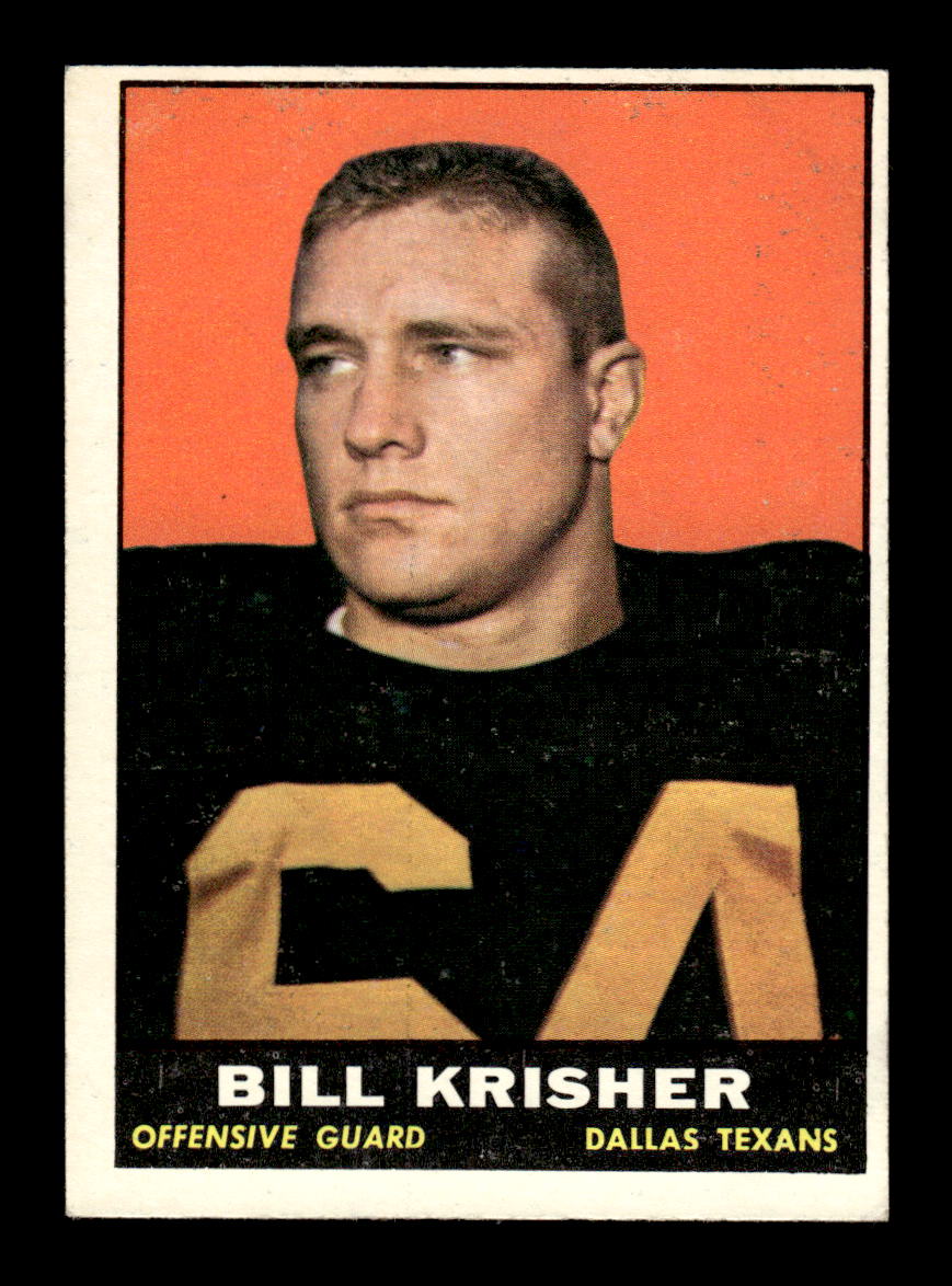 1961 Topps #136 Bill Krisher Dallas Texans VGEX HOF10011084