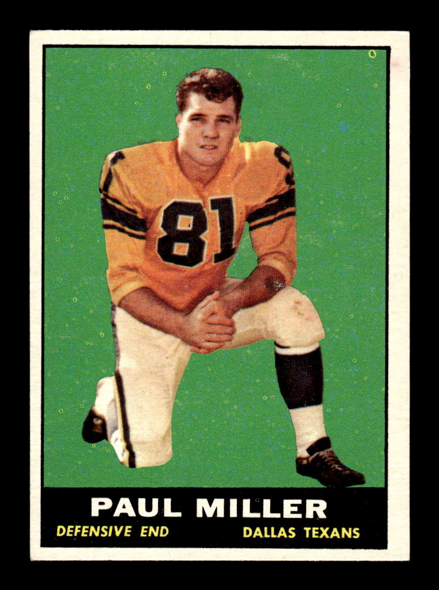 1961 Topps #137 Paul Miller Dallas Texans VGEX HOF10011087