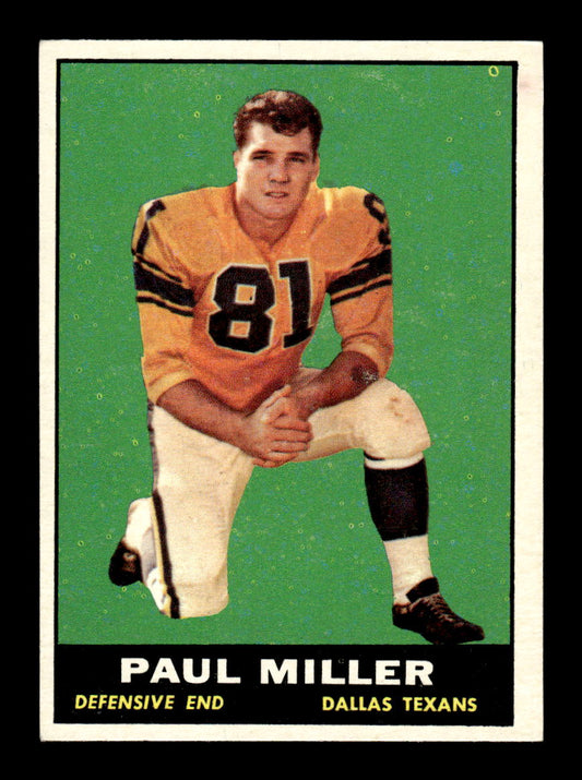 1961 Topps #137 Paul Miller Dallas Texans VGEX HOF10011087