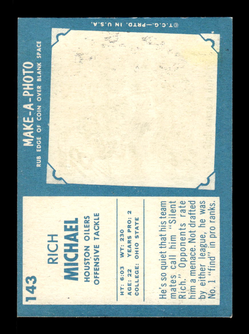 1961 Topps #143 Rich Michael Houston Oilers VGEX HOF10011093