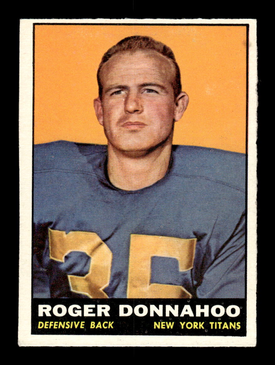 1961 Topps #156 Roger Donnahoo New York Titans VGEX HOF10011103