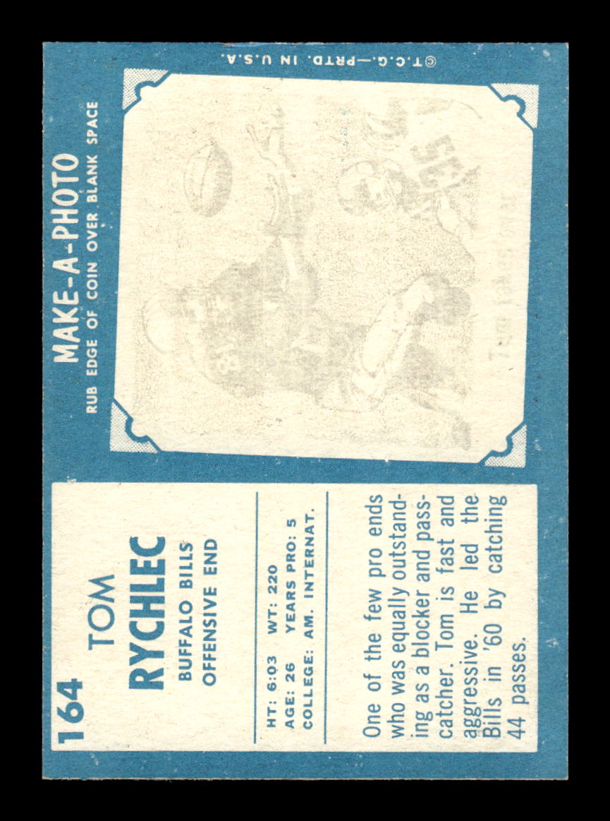 1961 Topps #164 Tom Rychlec Buffalo Bills VGEX HOF10011118