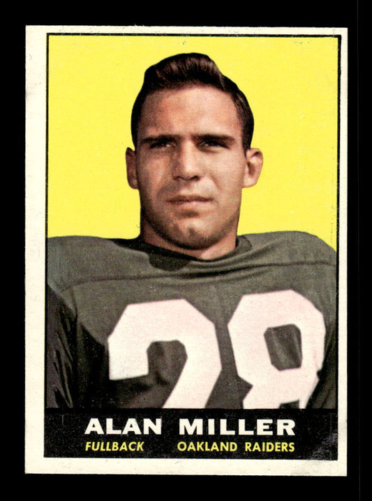 1961 Topps #185 Alan Miller Oakland Raiders VGEX HOF10011128