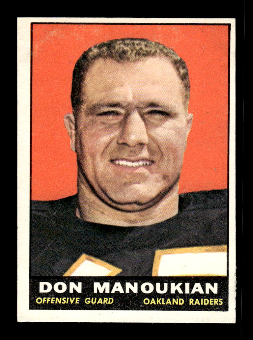 1961 Topps #188 Don Manoukian Oakland Raiders VGEX HOF10011131