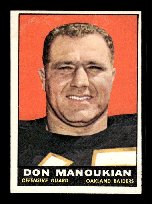 1961 Topps #188 Don Manoukian Oakland Raiders VGEX HOF10011131