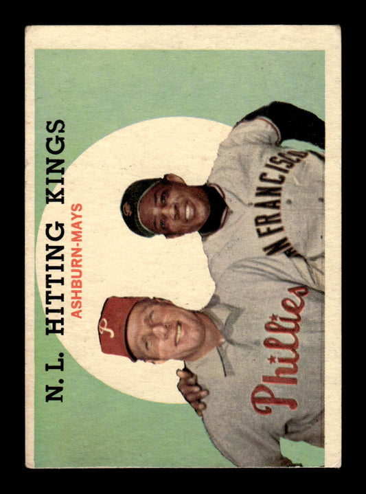 1959 Topps #317 N.L. Hitting Kings Richie Ashburn Willie Mays VG HOF10011156