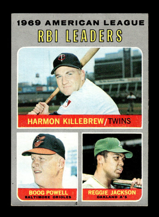 1970 Topps #64 AL RBI Leaders Killebrew Powell Jackson EX HOF10011165