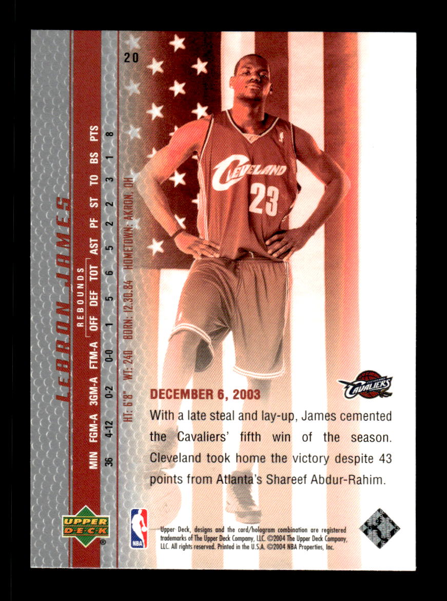 2003-04 UD LeBron James Phenomenal Beginning #20 RC NMT HOF10011171