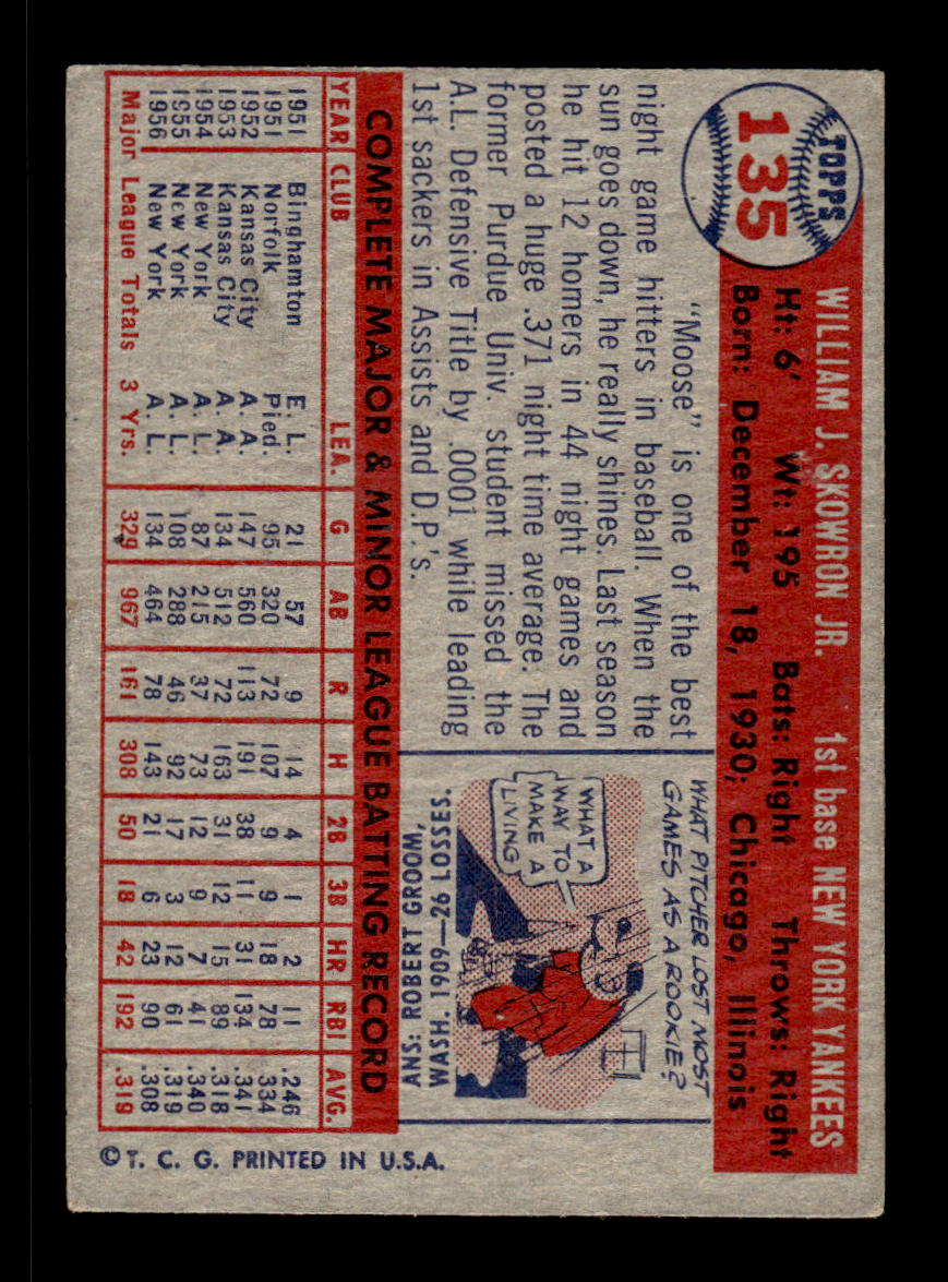 1957 Topps #135 Bill Skowron New York Yankees VG HOF10011176