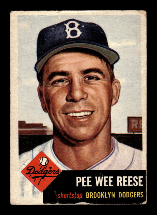 1953 Topps #76 Pee Wee Reese Brooklyn Dodgers Poor HOF10011192
