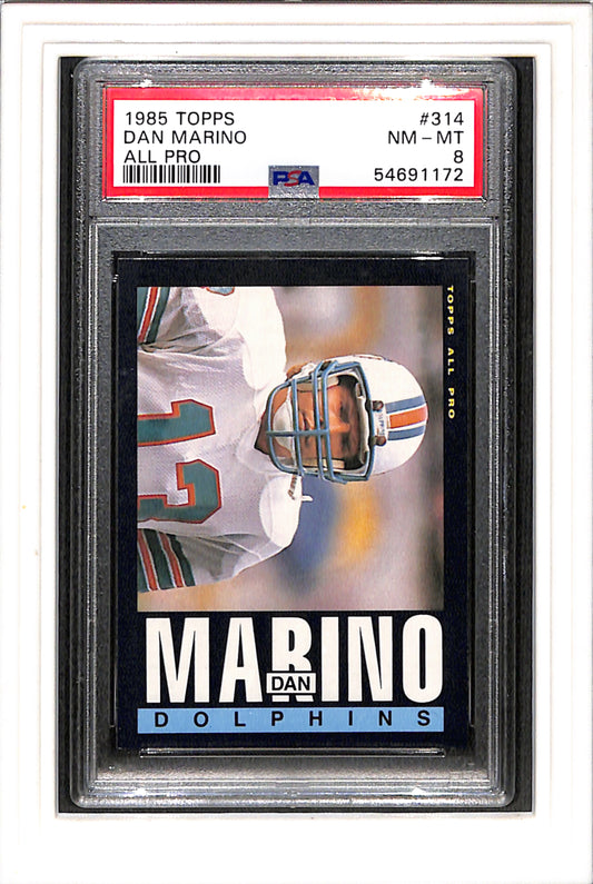 1985 Topps #314 Dan Marino All Pro PSA 8 SN 54691172