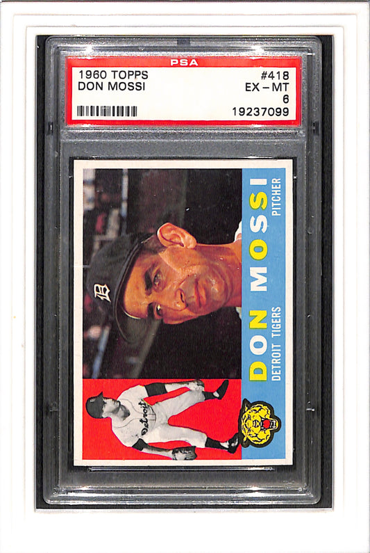 1960 Topps #418 Don Mossi PSA 6 SN 19237099